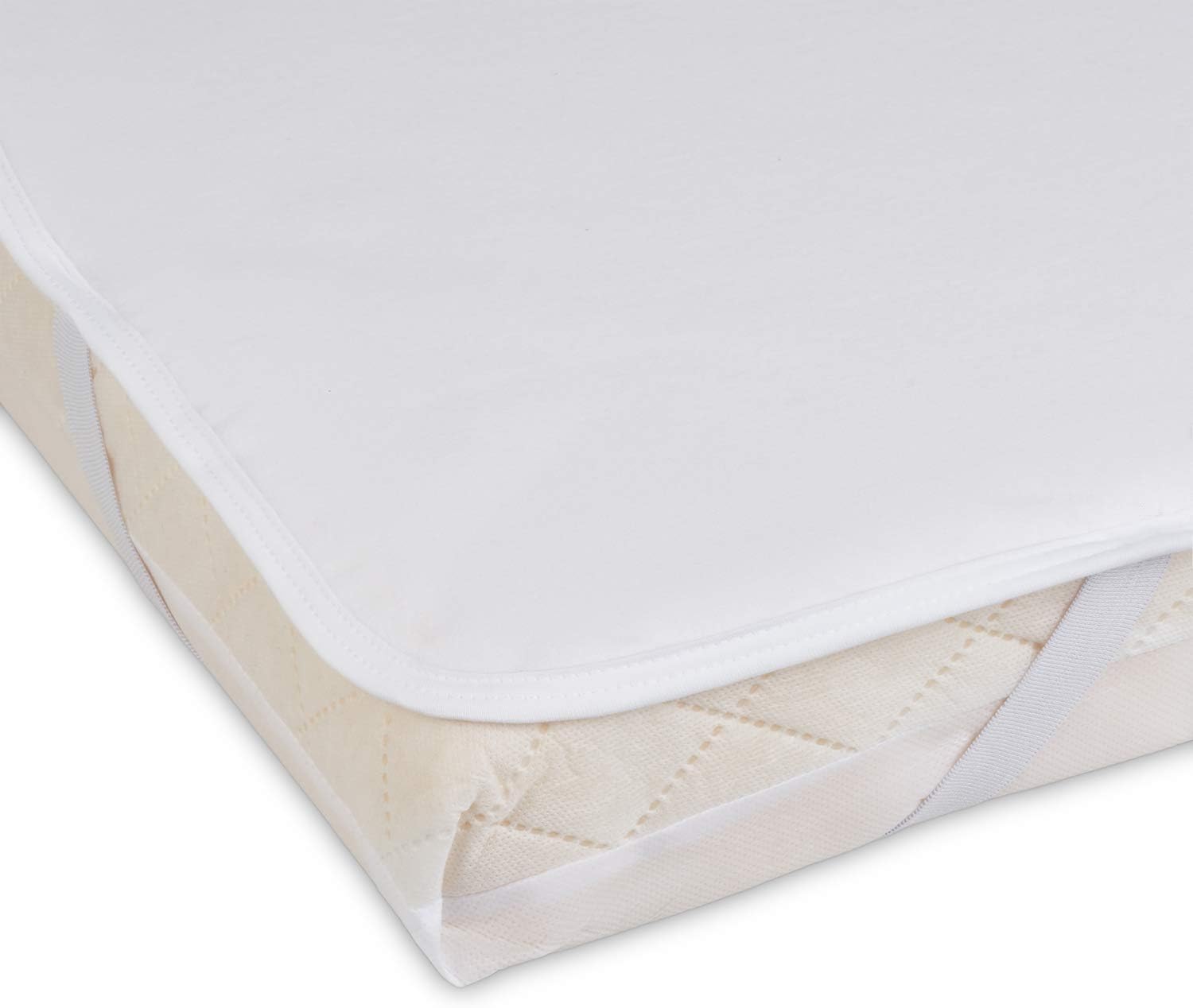 Cot Waterproof Mattress Protector Cover with Brushed Cotton for Baby and Toddler 120 x 60 cm - Breathable Flat Sheet with Corner Elastic Straps - Made in Portugal by Proheeder