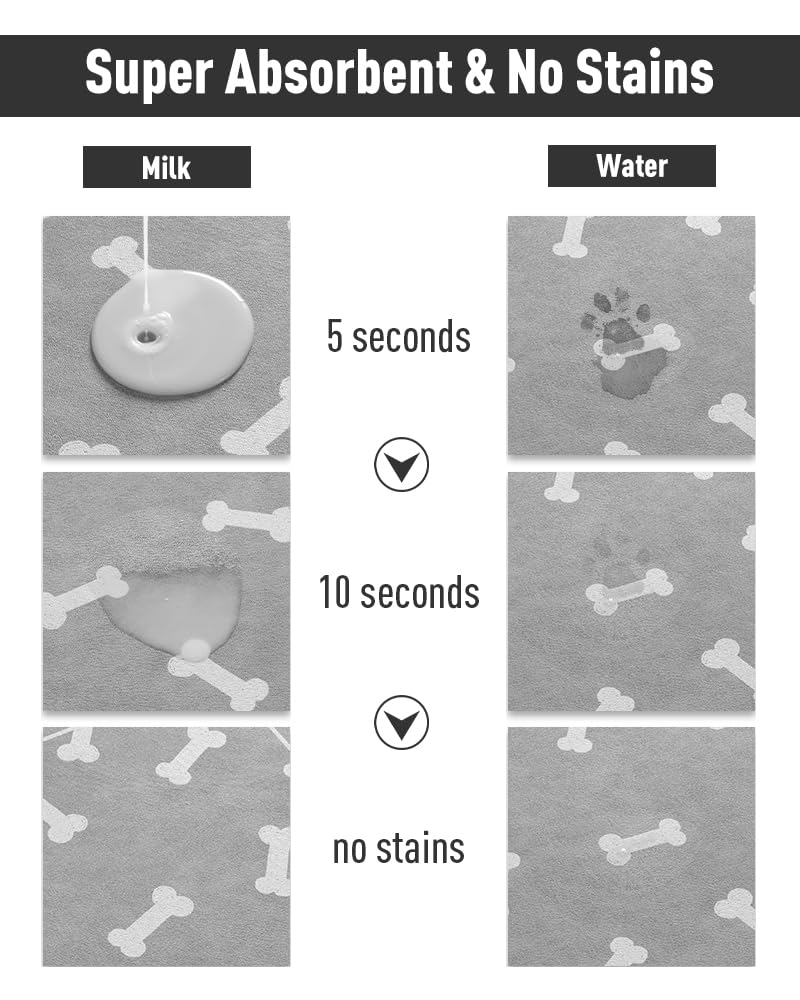 Tapete de alimentación para mascotas, tapete absorbente para comida y cuenco de agua, sin manchas, fácil de limpiar, dispensador de agua de secado rápido, suministros para cachorros, accesorios para