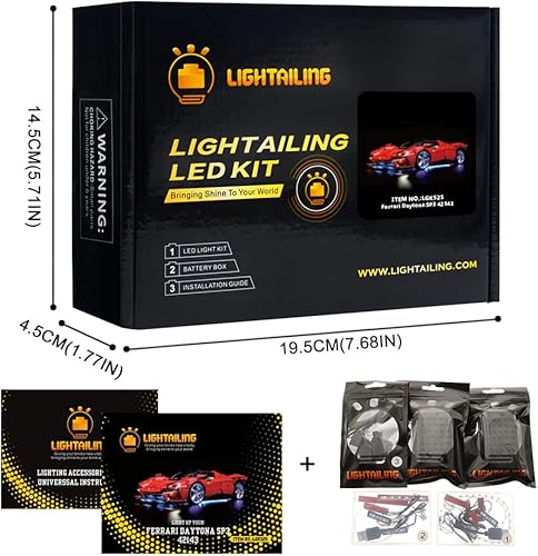 Miniatura 6 de LIGHTAILING Luz para Lego-42143 Ferrari Daytona SP3 - Kit de iluminación LED compatible con el modelo de bloques de construcción Lego - NO incluido