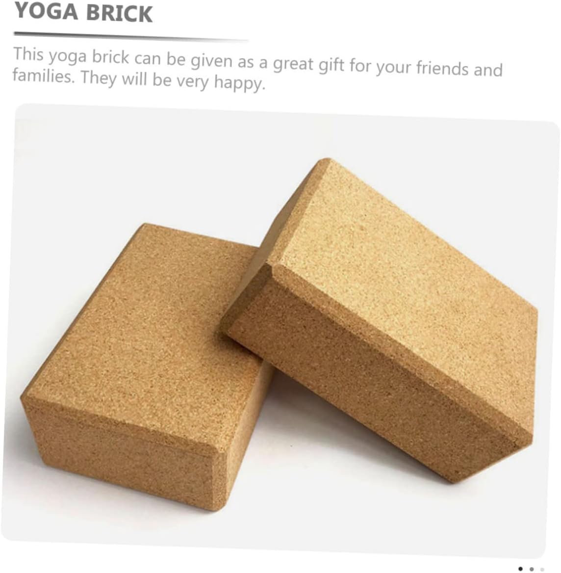WOONEKY Dancing Yoga Training Block Natural Cork Yoga Brick for Beginners Lightweight Support for Meditation and Fitness