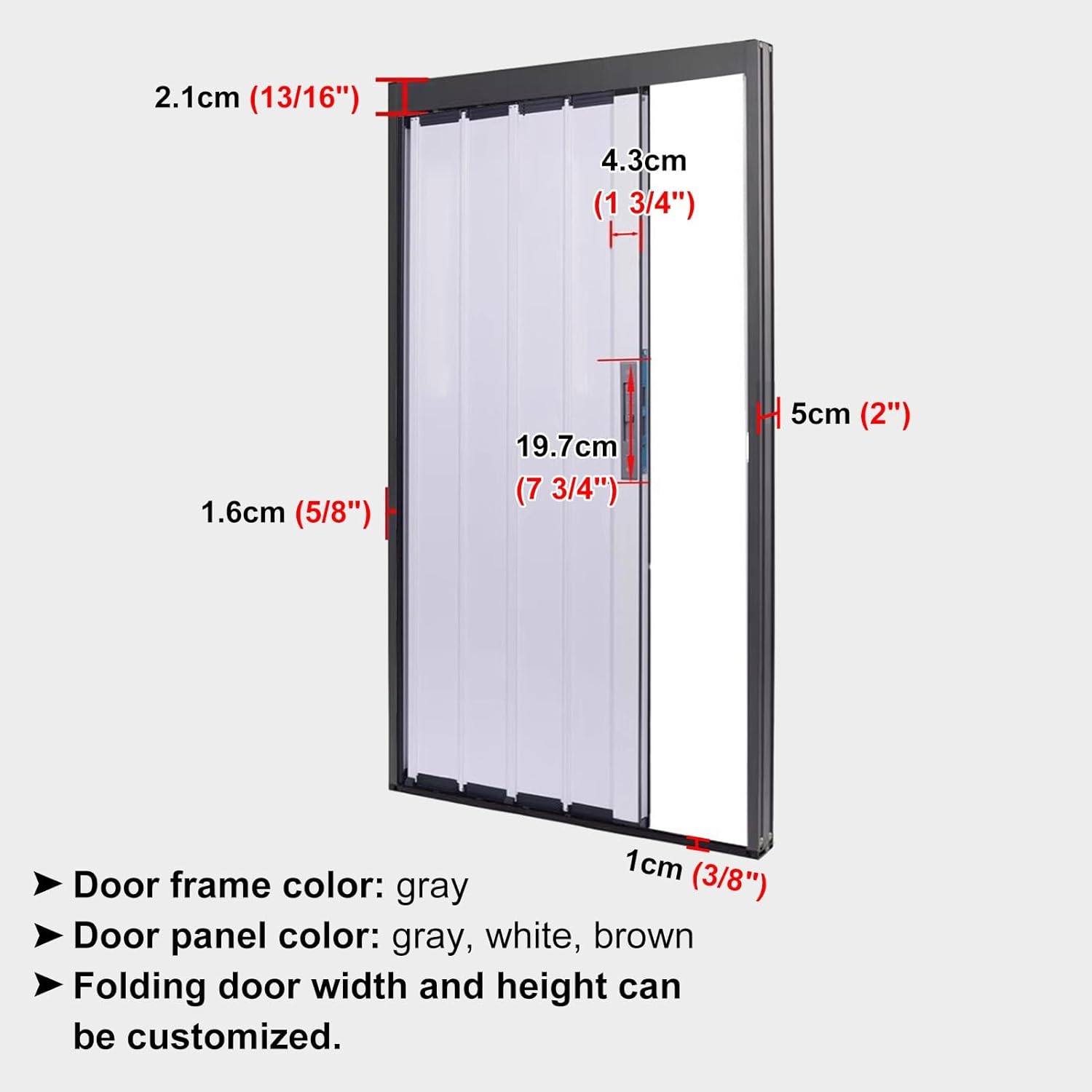 White Aluminum Accordion Folding Doors for Interior Use - Waterproof Sliding Room Divider for Kitchen, Bathroom, Bedroom - Includes Hardware Kits (26x80in)