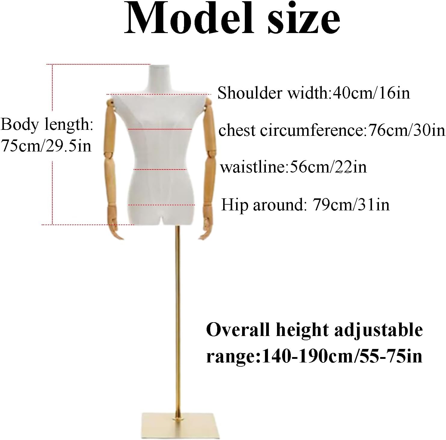 Halbkörperpuppe, minimalistische Schaufensterpuppe, abnehmbare weibliche Schaufensterpuppe, Torso, Kleidungsmodelle, stabiler Ständer, weibliche Schaufensterpuppe