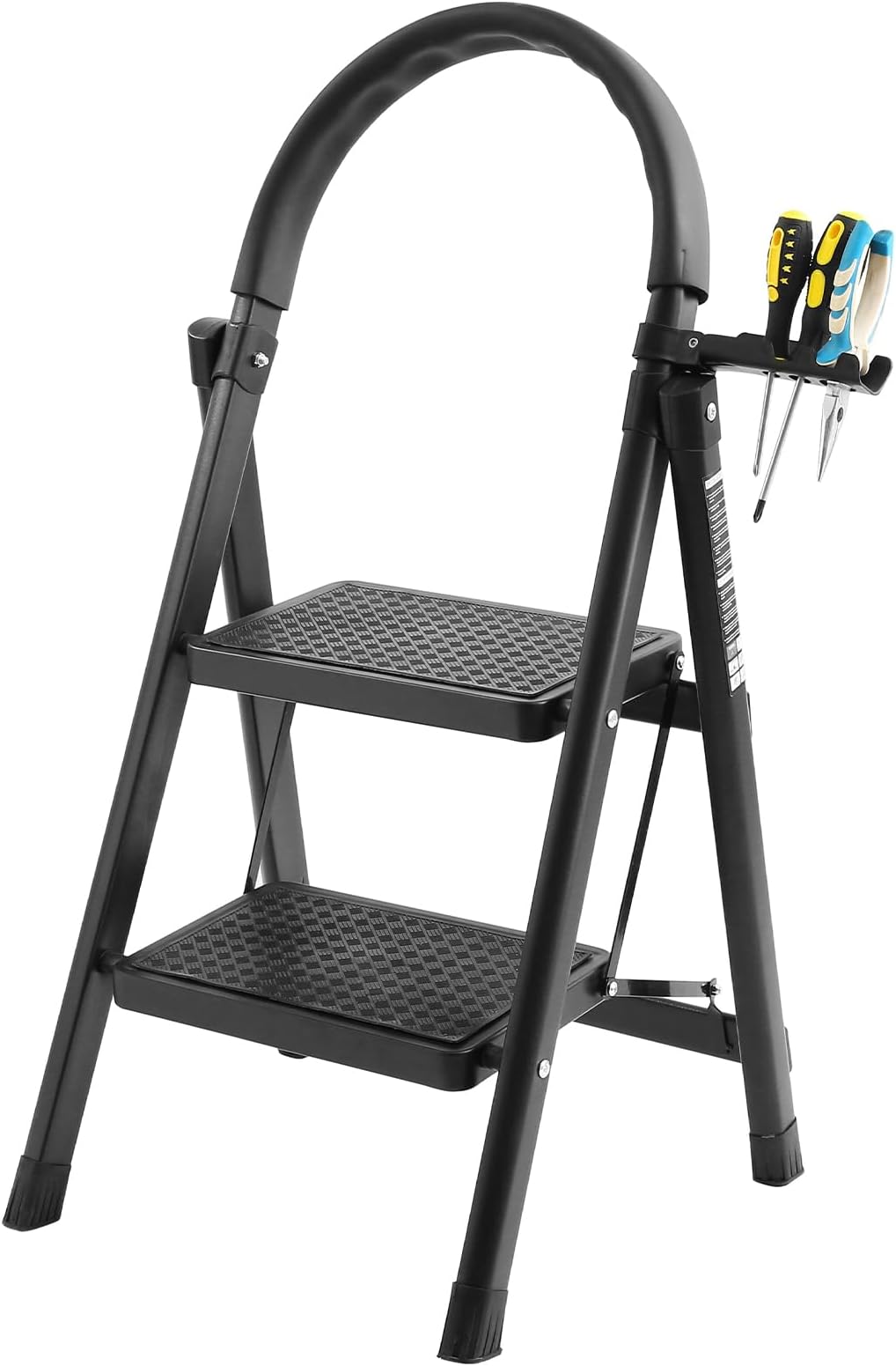 Step Ladder 2 Step Folding, 330lbs Load Capacity 2 Step Ladder with Handrails, Step Stools for Adults with Anti-Slip Pedal, Lightweight Portable Step Stool Foldable for Kitchen&Household