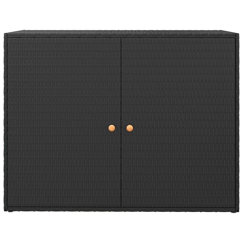 Gartenschrank Geräteschrank Aufbewahrungsschrank Schwarz 100x55,5x80cm Poly Rattan