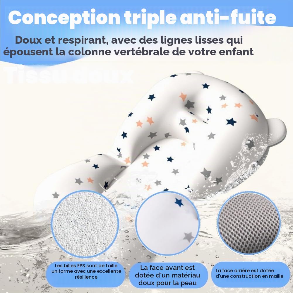 Coussin de Siège de Baignoire pour Bébé,Coussin de Bain Bebe Transat,Bain pour Bébé,Coussin de Bain Bébé,Reducteur Baignoire, Coussin Support Bain Antidérapant Pliable,Réducteur Baignoire pour Bébé