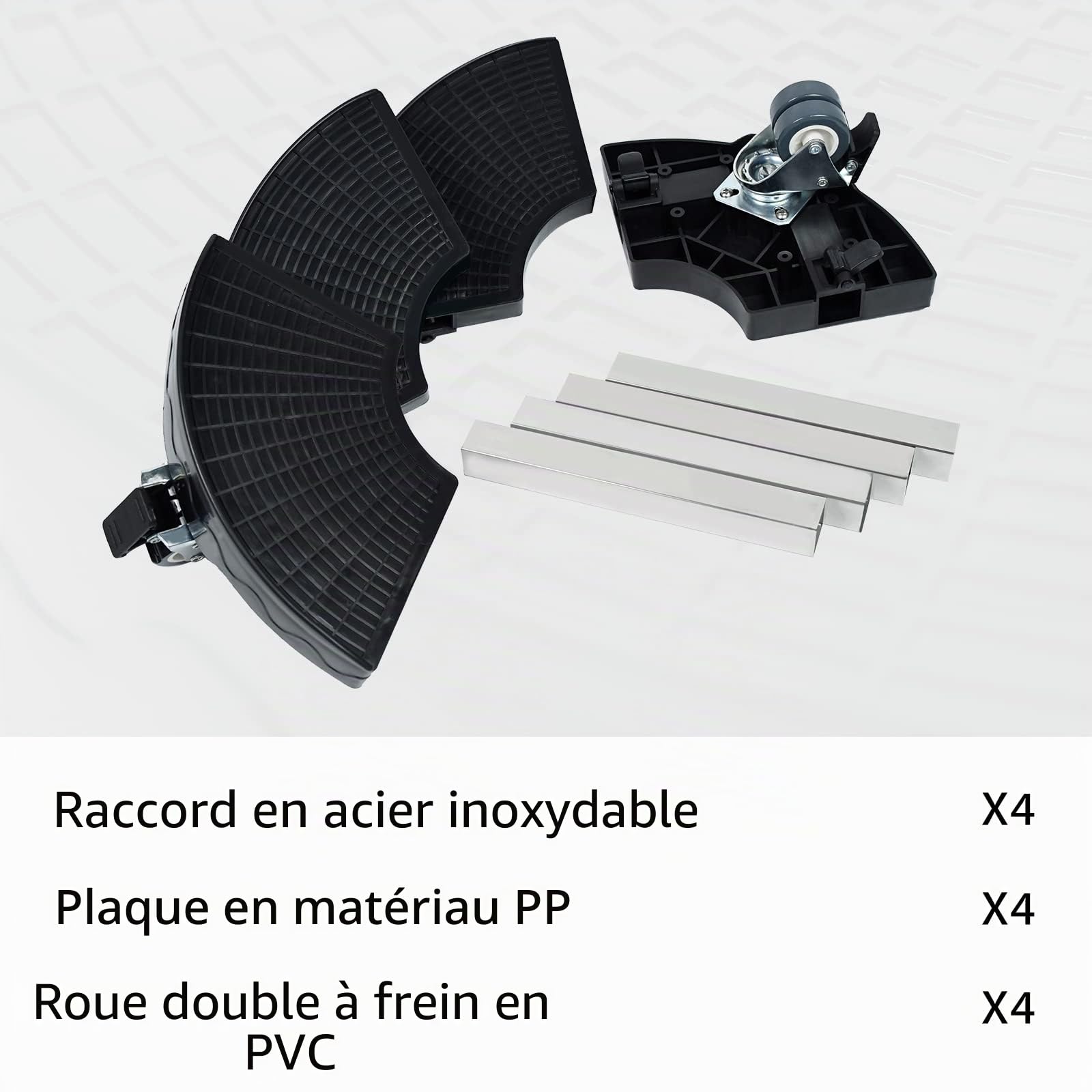 LARS360 Rouleau pour plantes de 39 à 52 cm de diamètre, réglable pour l'intérieur et l'extérieur - Avec roues rotatives à 360 °, panneau antidérapant, capacité de charge 300 kg (noir)