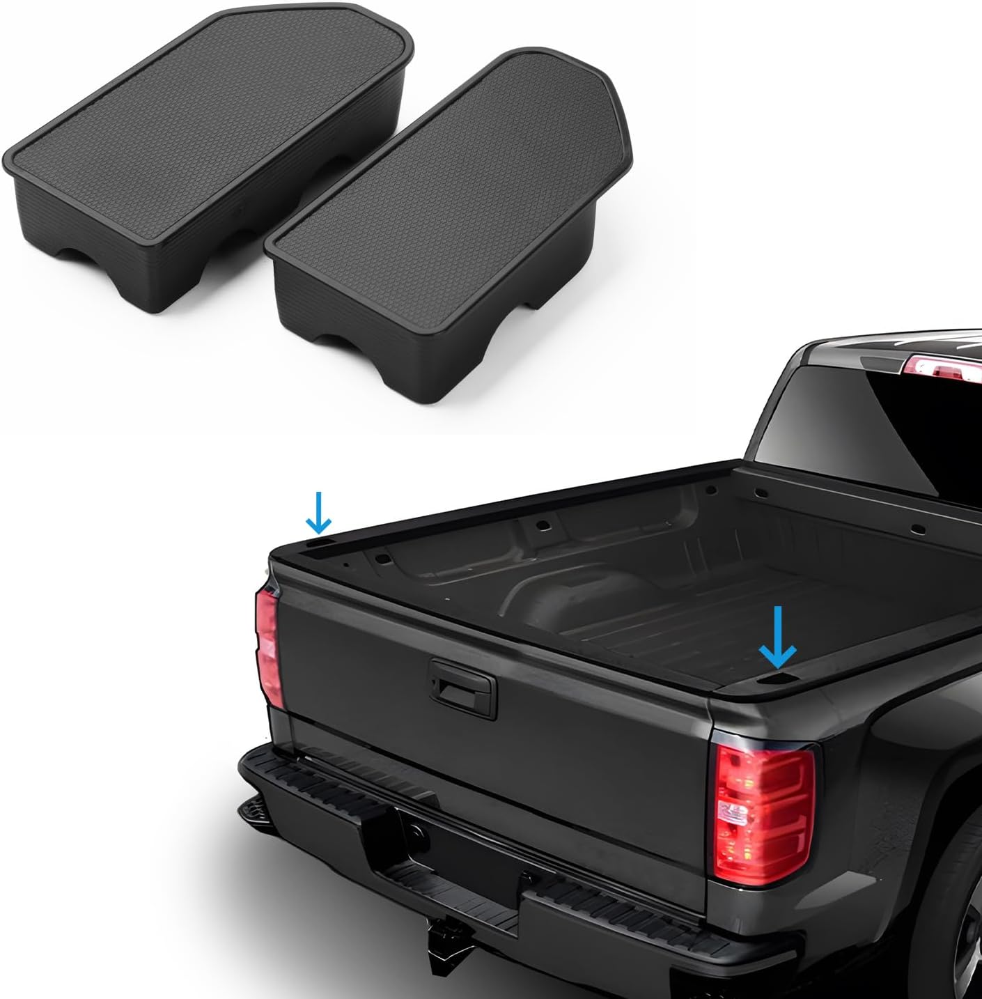 Shademax Custom Fit for Stake Pocket Covers 2014-2018 GMC Sierra 1500 Chevy Silverado 1500/2500/2500HD/3500 Truck Bed Rail Stake Truck Tonneau Covers Stake Pocket Hole Plugs Caps 2PCS