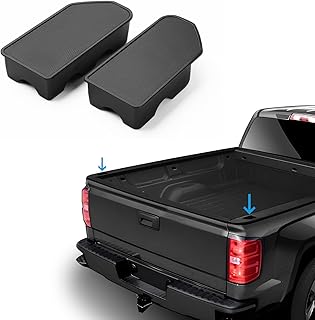 Shademax Custom Fit for Stake Pocket Covers 2014-2018 GMC Sierra 1500,Chevy Silverado 1500/2500/2500HD/3500 Truck Bed Rail Stake Odd Shaped Hole Plugs Caps 2PCS