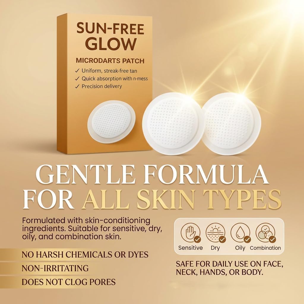 Patchs autobronzants à micro-aiguilles Pure-vlab Sun-Free Glow, Patchs de soin à micro-aiguilles Pure-vlab Moon Rind, Pa-tchs autobronzants Celestvéra, Teint naturel, Bronzage (2box)