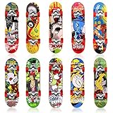 Finger Skateboard Mini Fingerboards, 10 Stückes Stylische Fingerskateboards, Professionelles Fingerskateboards Spielzeug Finger Skateboard für Skateboardliebhaber Teenager Kinder