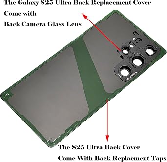 Galaxy S25 Ultra Back Cover Replacement SM-S938U Back Glass Door for Samsung Galaxy S25 Ultra 2025 6.9 Backplates Rear Housing Repair Part (Titanium Black)