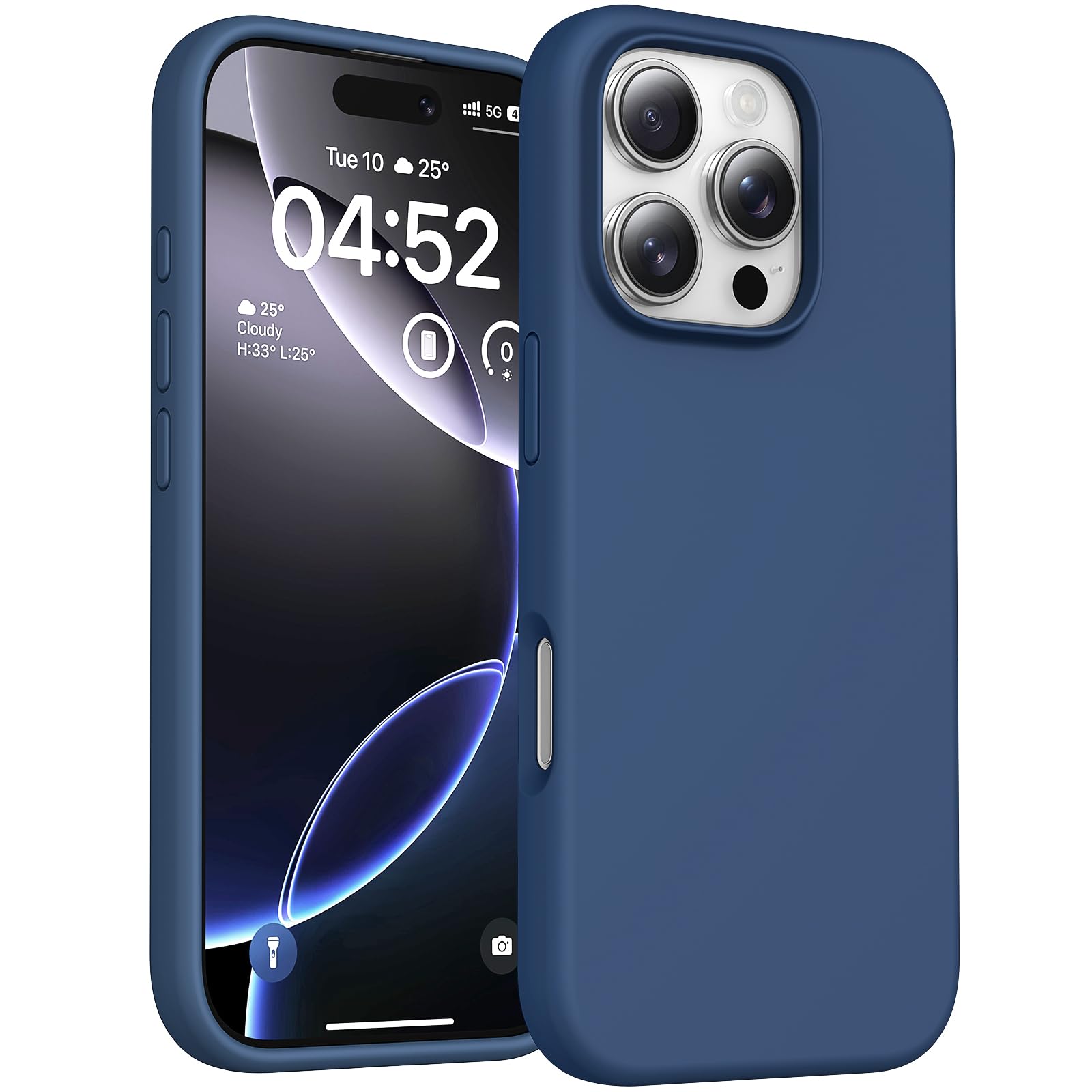 TOCOL für iPhone 16 Pro Max Hülle Silikon, Stoßfest rutschfest Anti-Fingerabdruck Kratzfest Handyhülle für iPhone 16 Pro Max Case, Denim