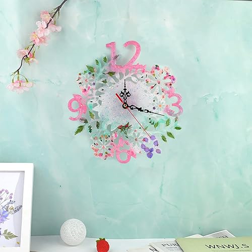Miniatura 7 de Surakey Moldes de silicona para reloj de flores de resina con accesorios de reloj, reloj de bricolaje, moldes de resina epoxi para manualidades,