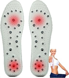 Plantillas de Terapia Magnética para Adelgazar de Acupresión Plantillas Ortopedicas de Masaje,Plantillas Ortopédicas Magnéticas Alivio Fascitis Plantar(Size:36,Color:Blanco)