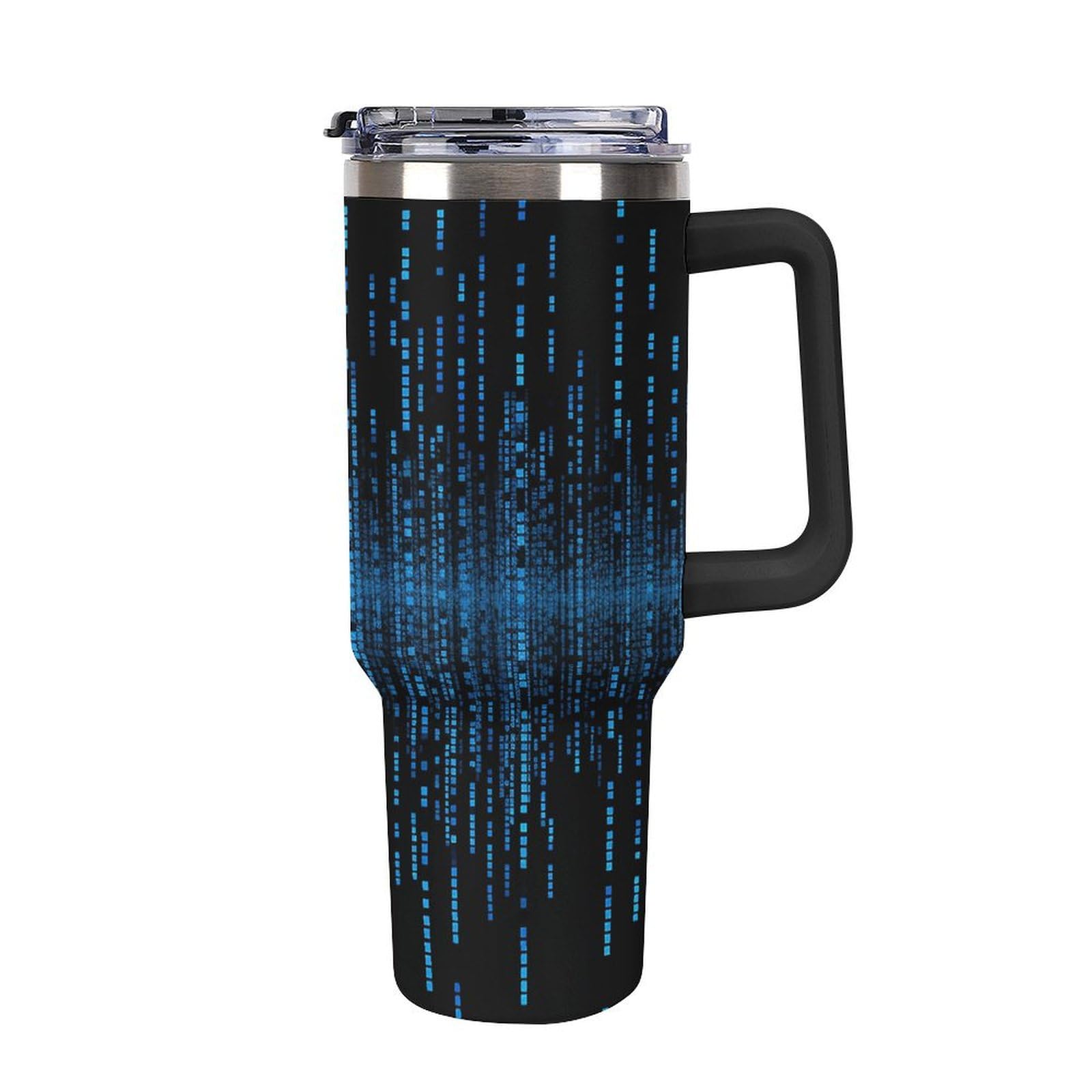 Trinkbecher mit Griff und Strohhalm, vakuumisolierte Trinkflasche, Becherhalter, kompatibel für Reisen, wiederverwendbar, isoliert, Edelstahl, Geschenke für Damen und Herren, 1,2 l