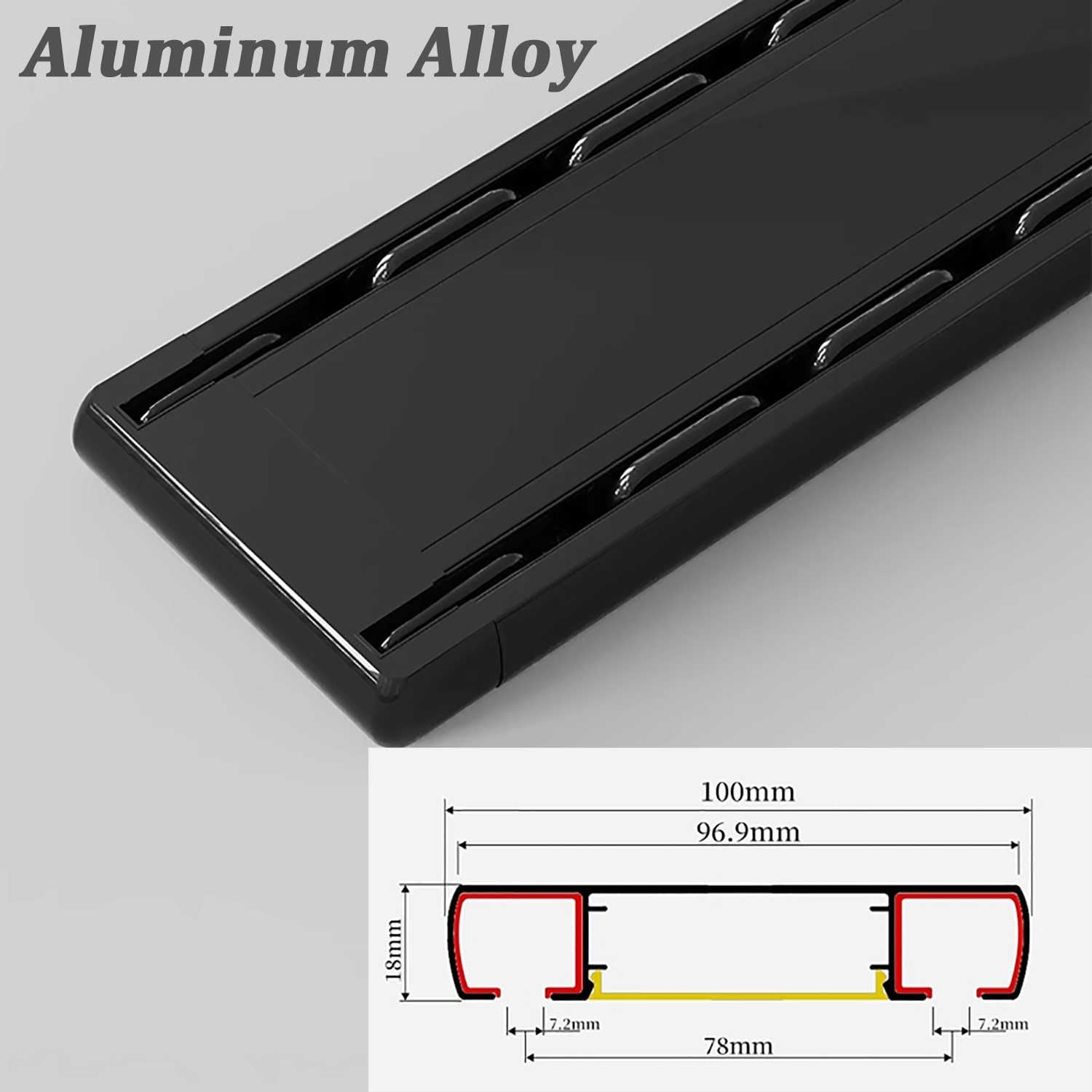2 rails à rideaux en aluminium – Tringle à rideaux double facile à installer avec support de plafond – Séparateur de pièce de 2,6 m – Noir Idéal pour la décoration de la maison et la gestion de