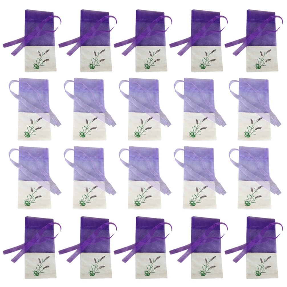 Bolsitas de Lavanda Vintage 20 Piezas, Organza y Algodón