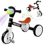 Tricycle pour les enfants de 1 à 3 ans, vélo d'équilibre pour les garçons filles de 2 à 4 ans, tricycle pour tout-petit avec lumière & Front de musique, Vélo pour enfants avec pédale amovible, Cadeaux d'anniversaire pour 1 2 3 4 5 Année (Pink)