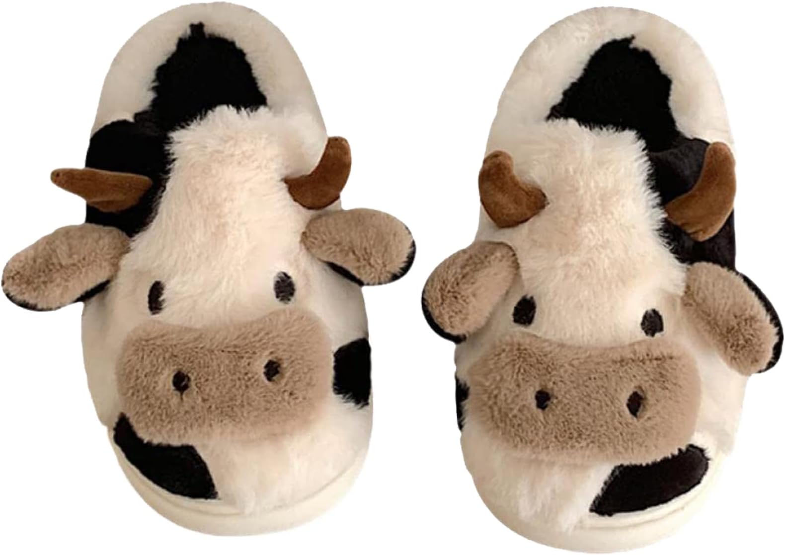 Women's Cartoon Cow Cotton Slippers Cute Cozy Fuzzy Animal Slippers For Indoor Outdoor Warmth In Winter