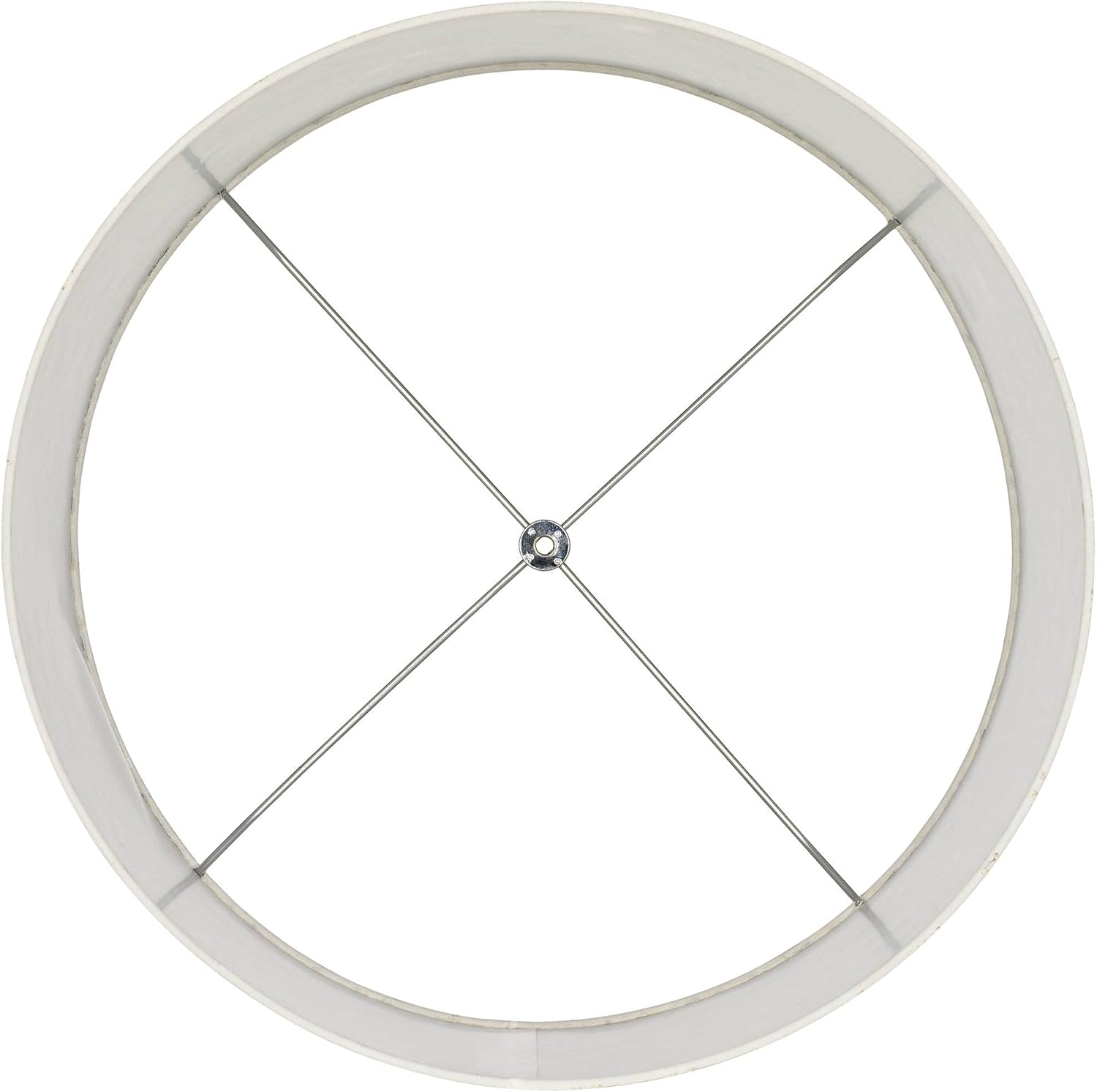 Set of 2 Hardback Drum Lamp Shade (Pre-Assembled) s Off-White Embroidered Hourglass Large 16" Top x 16" Bottom x 11" High Spider with Replacement Harp and Finial Fitting - Springcrest