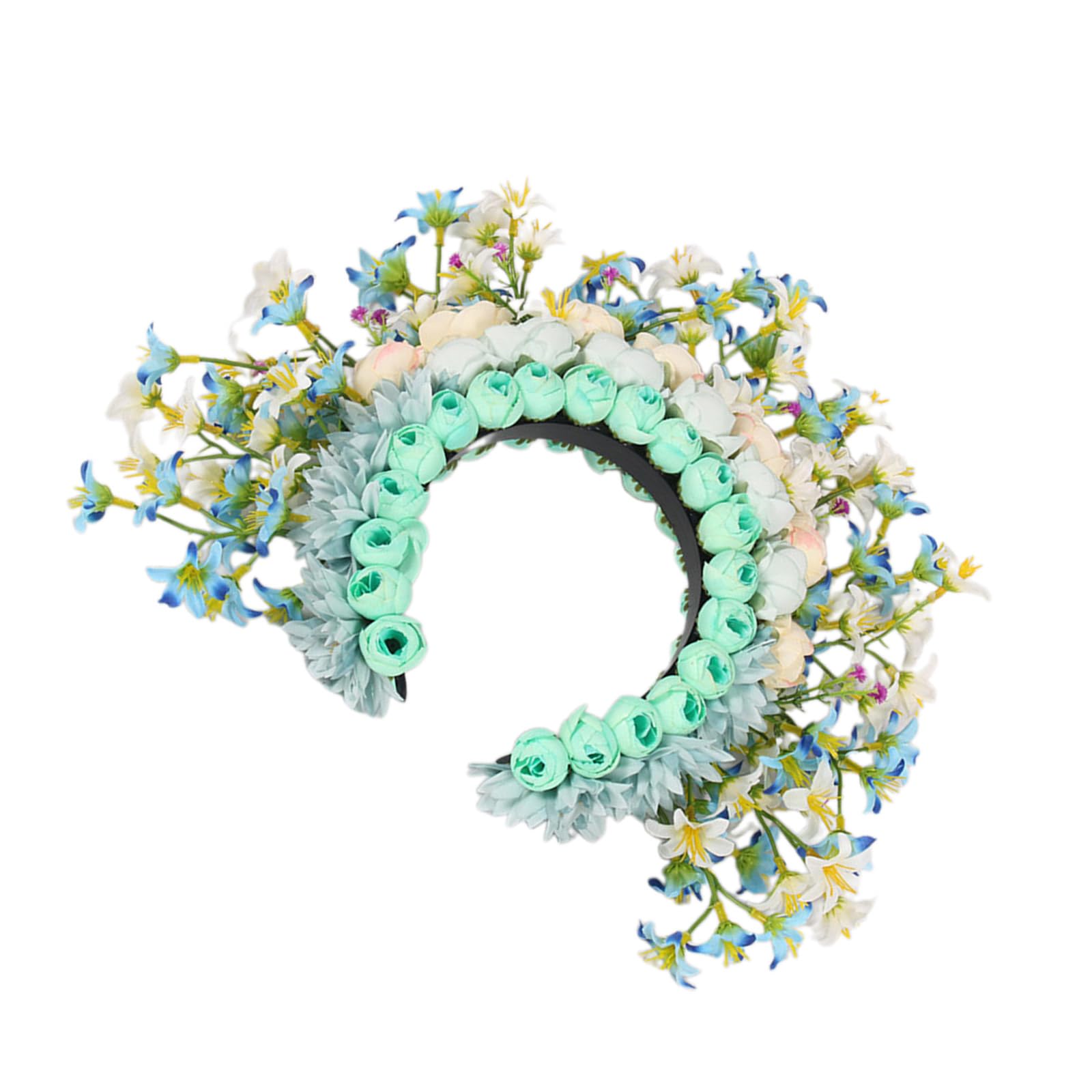 Cerchietto per capelli, elegante ghirlanda di fiori etnici con fiori, ornamento per festival e servizi fotografici