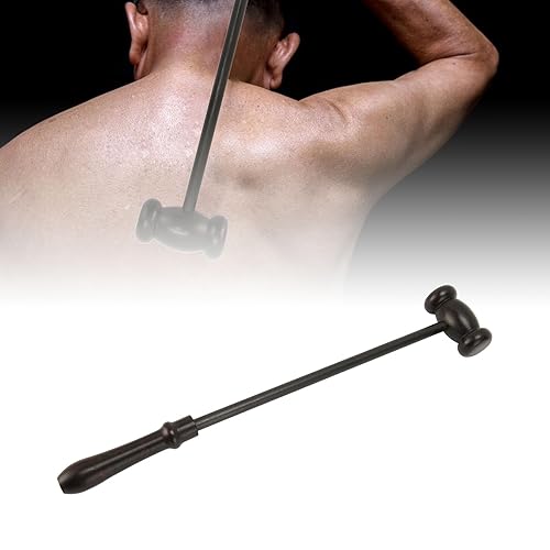 Miniatura 4 de zjchao Masajeadores de espalda, martillo de masaje de madera, con forma de mancuerna, agarre cómodo, masajeador de mano, mejora la función corporal