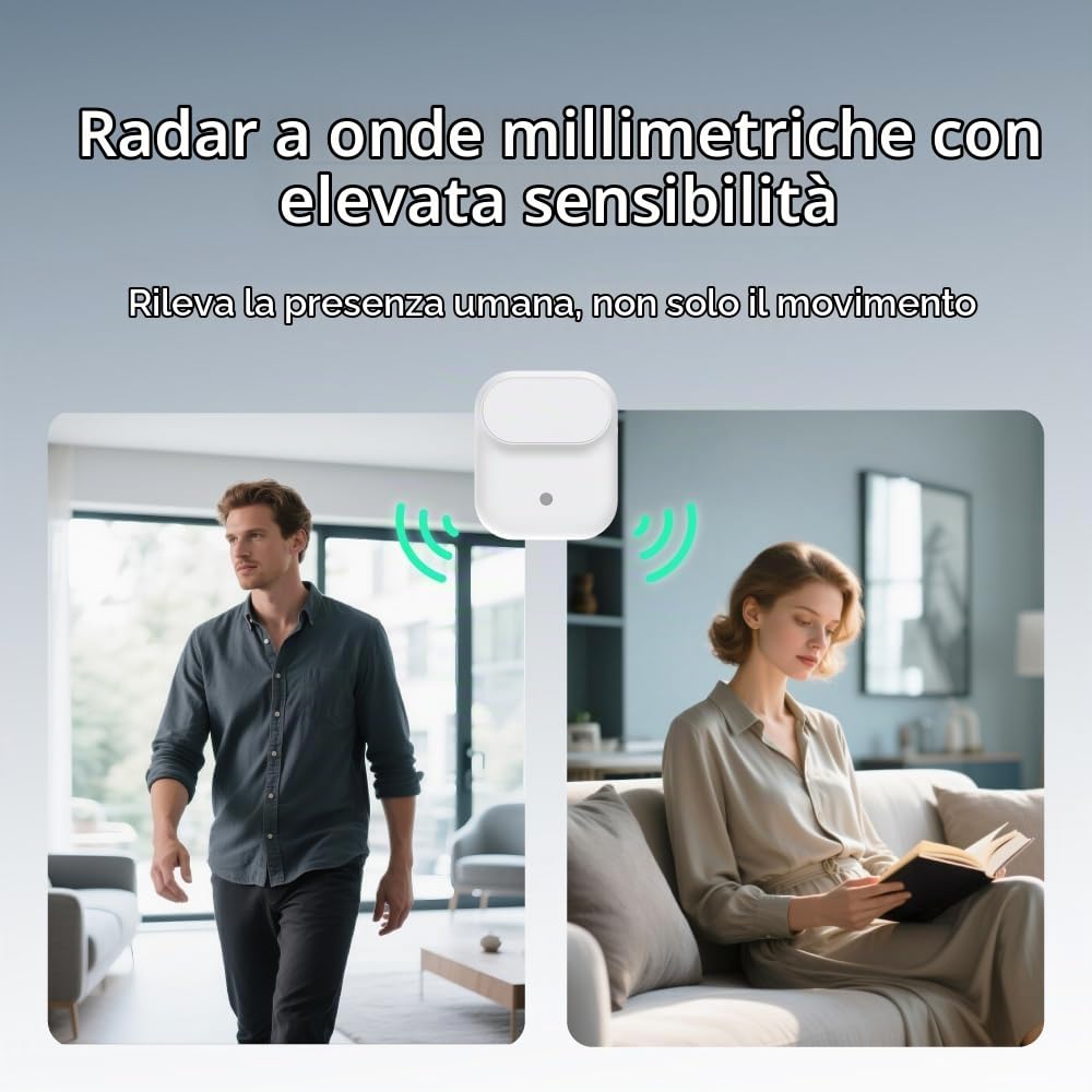 Wireless Human Presence Sensor LWR01, mmWave Radar, Occupancy & Motion Sensor, Battery-powered, IPX3 Water Resistant, Matter Over Thread, Requires Thread-Compatible Smart Home Hub/Router