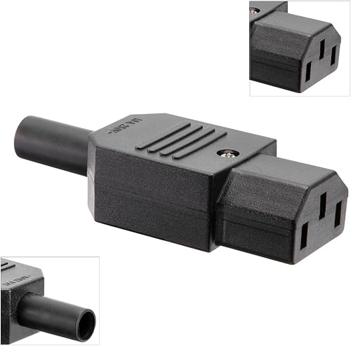 Miniatura 8 de Uxcell AC250V 10 A 3Terminals Panel Mount IEC320 C14 Enchufe C13 Plug conector adaptador, 3 piezas