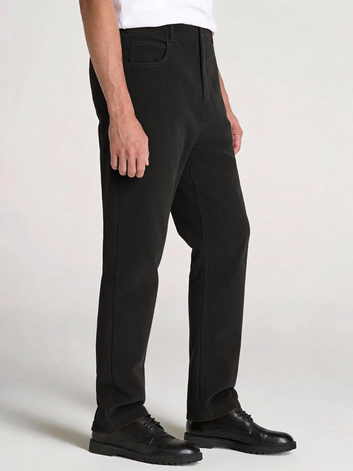 PLEPAN Men's Corduroy Pants Classic Casual Pants Elastic Waist Straight Leg Loose Fit Streetwear Commuting with 5 Pockets - Image 4