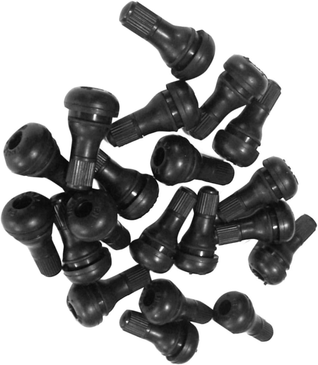 Uonlytech 20pcs Tr Rubber Valve Stems for Trucks Tubeless Tire Replacement Fits Rim Easy to Install Black Valve Stems for Vehicle Tires
