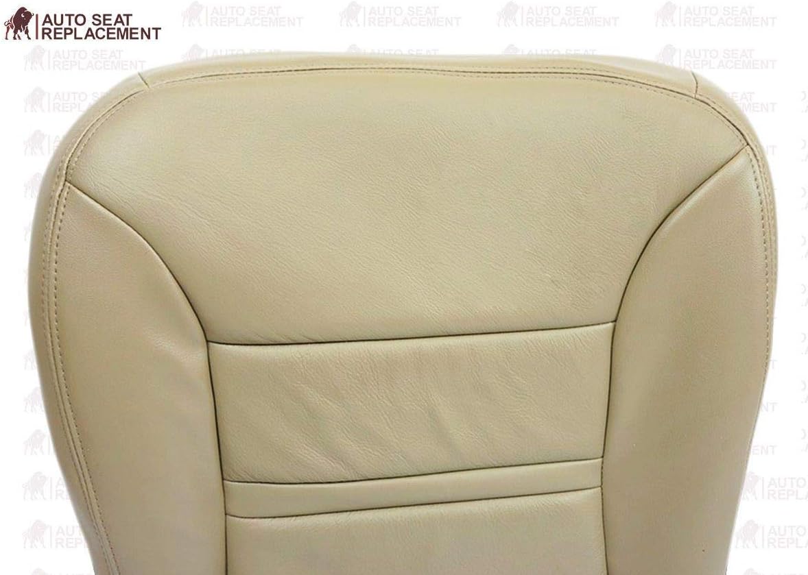 2000 2001 Ford Excursion Leather Seat Cover Replacement, Ford Excursion Synthetic Leather Seat Covers (Tan), Made in USA (Synthetic Leather (Vinyl), Passenger Bottom)