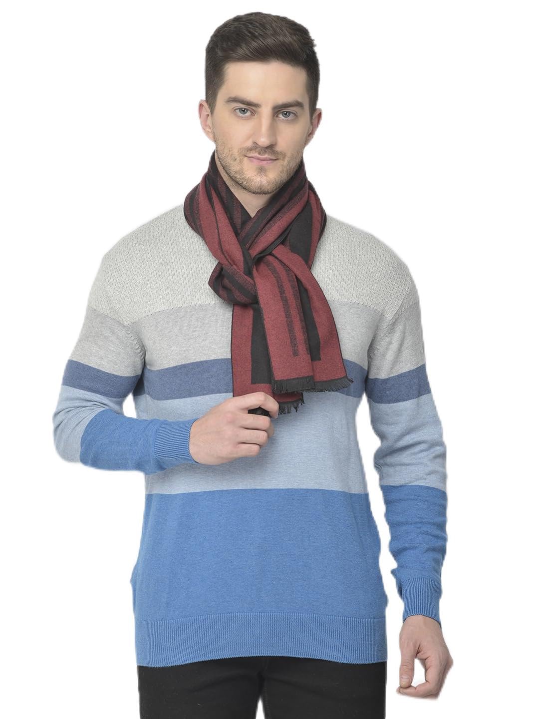Men Striped Acrylic Winter Scarf-image-48