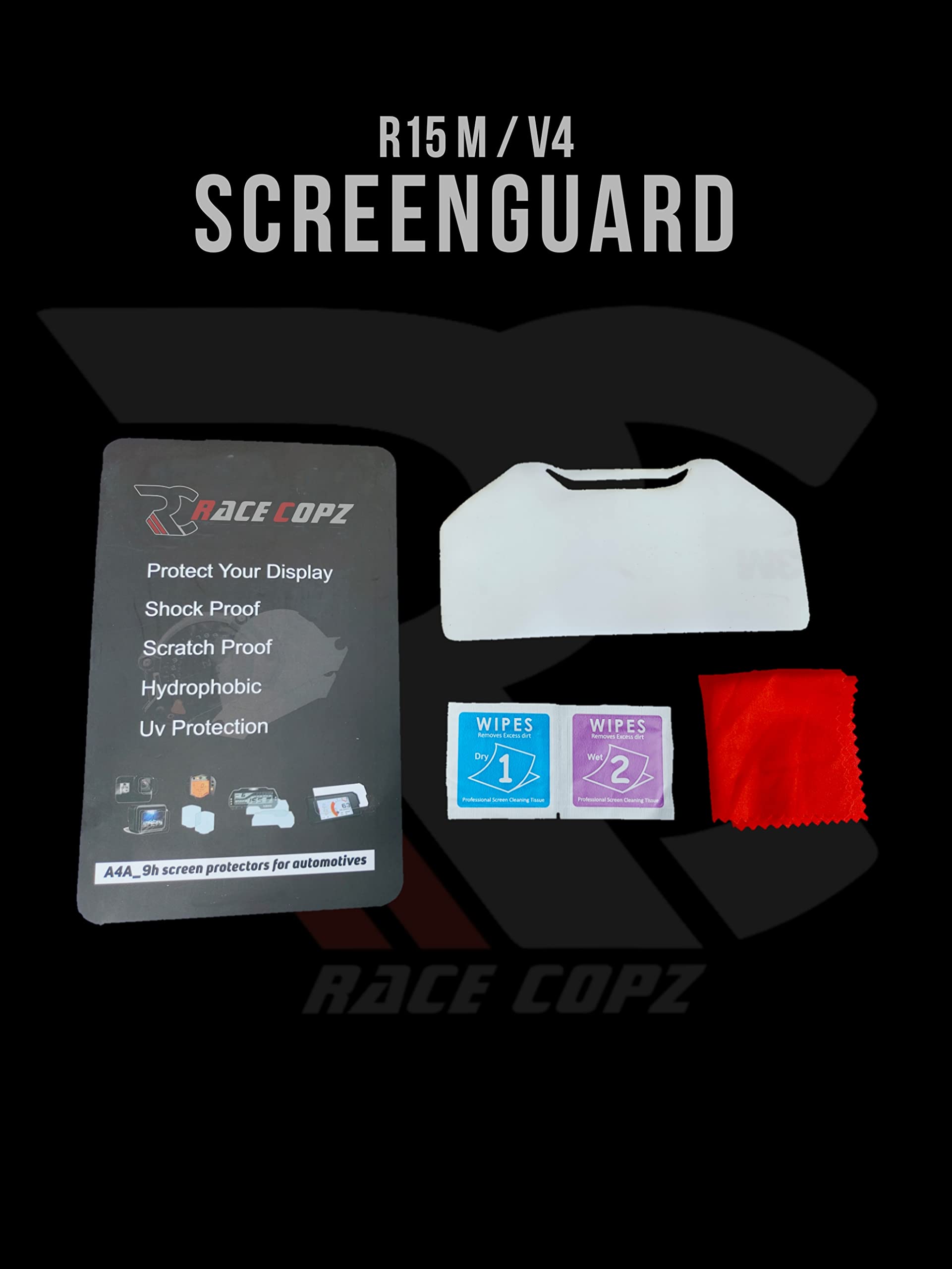 RACE COPZ PET Meter Display Screen Protector Guard For Yamaha R15 V4 And Yamaha R15 M (White)