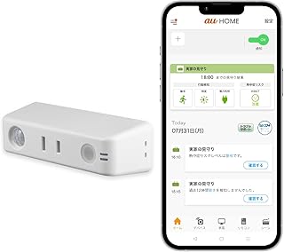 かんたん見守りプラグ 帰省のお供に LTE内蔵だからWi-Fi不要 人感、照度、温湿度、電力利用状況をスマートフォンで遠隔モニタリング コンセントに挿すだけ UEH01A