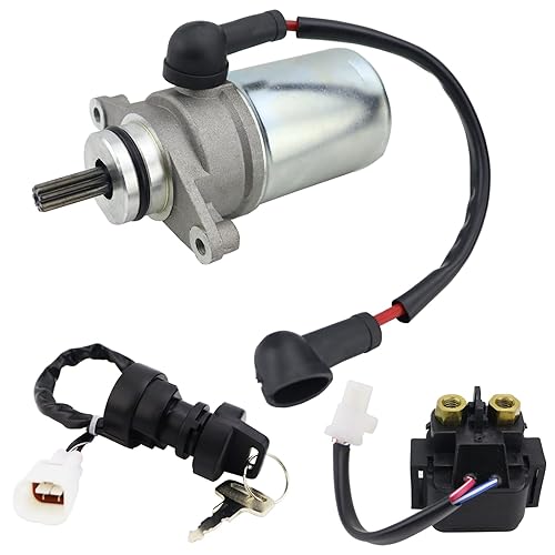 STABSOLI Motor de arranque, relé solenoide e interruptor de encendido para Yamaha Raptor 80 50 2004-2008 Grizzly 80 2005-2008 55X-81800-51-00