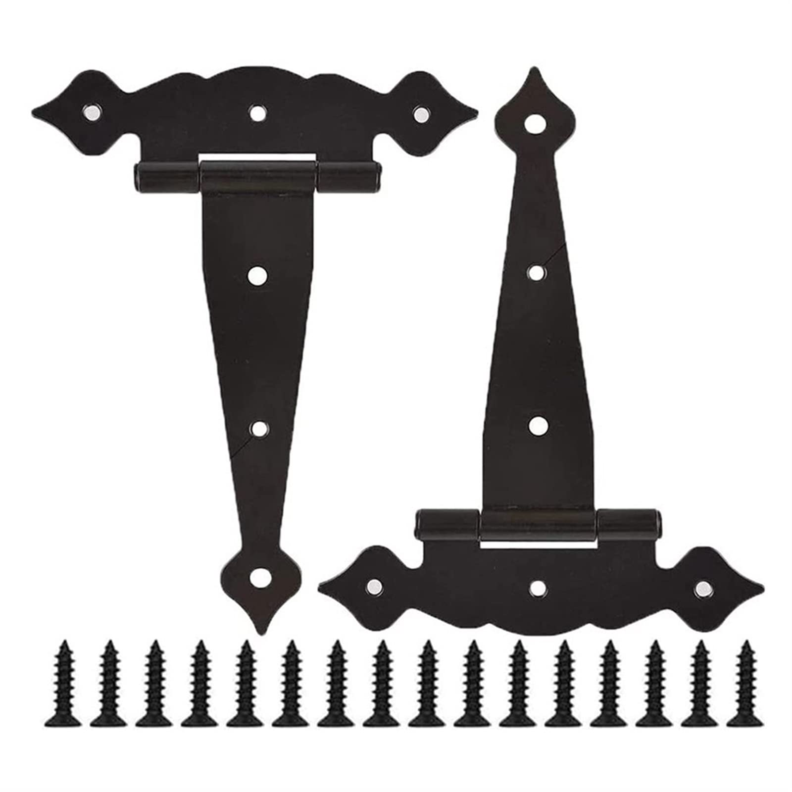 Nvsfzgiyg Nero Heavy Duty Door Hinge 8 Inch Strap Style Lace Decorative Shed Barn Wood 2Pcs And Screws Cerniera