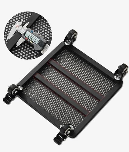 MANGGUO Quadrat Metall Pflanzenroller Outdoor mit Bremse, Blumenroller Außenbereich und Innenbereich, Pflanzenroller mit Softrollen für Parkett, Schwerlast,Schwarz, (40 * 40cm)