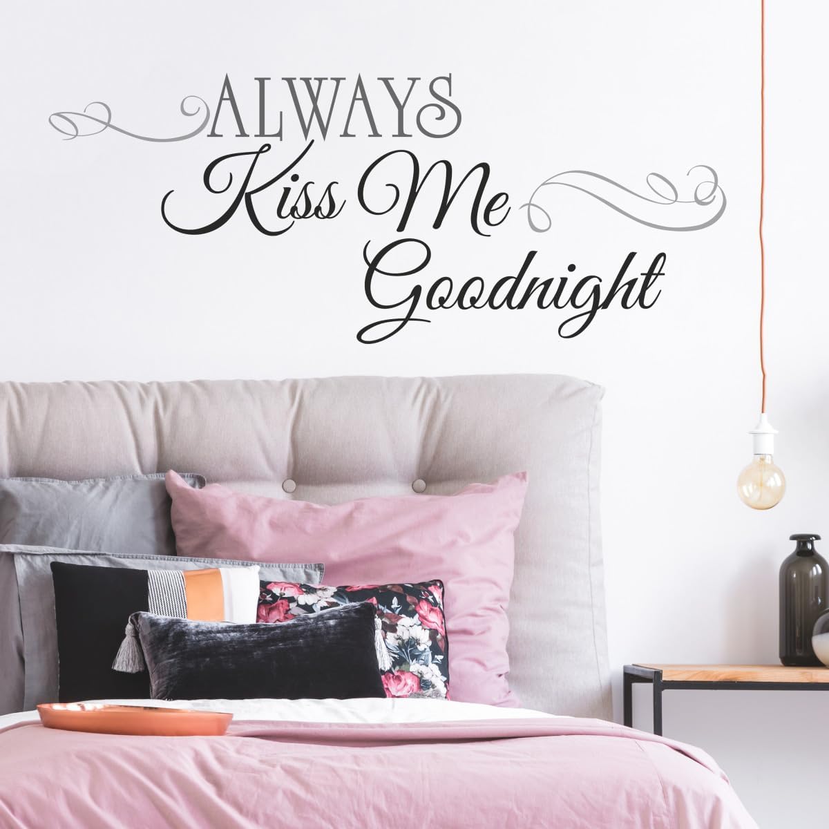 RoomMates RMK2084SCS Always Kiss Me Goodnight Black Quote Peel and Stick Wall Decals