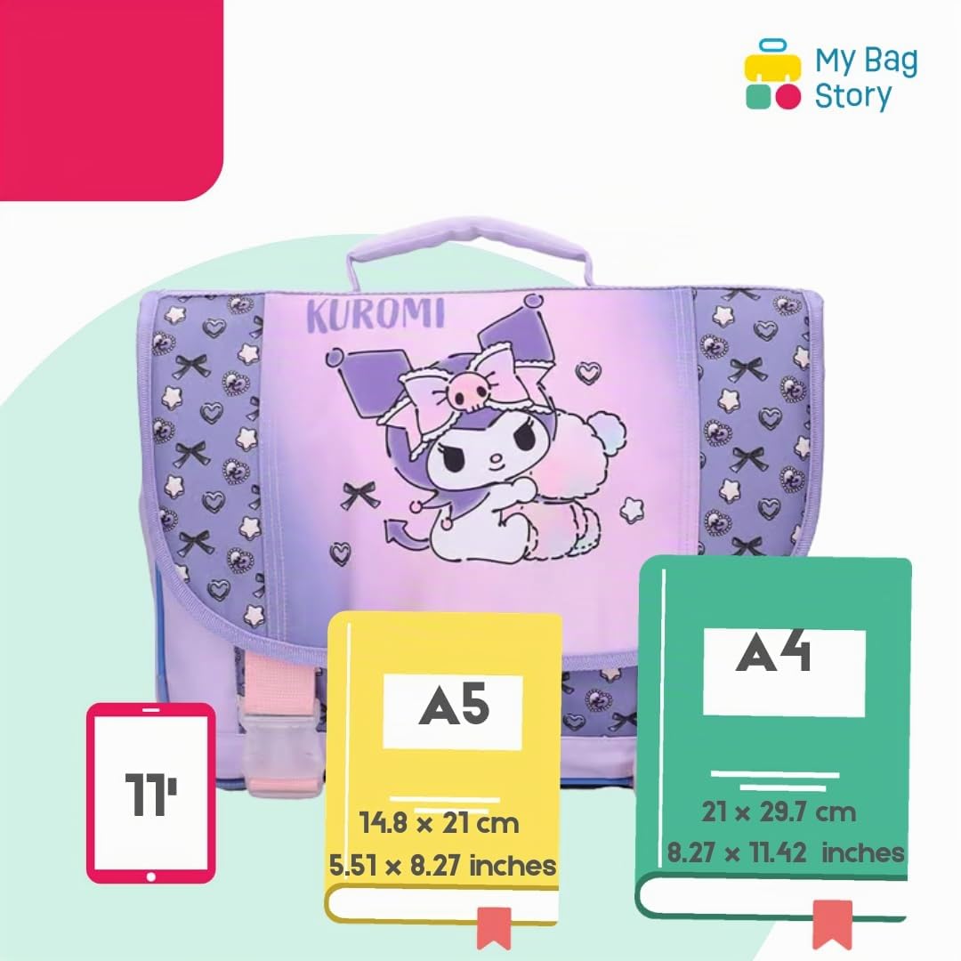 mybagstory | Cartable Kuromi | Double Compartiment | Violet 33x12x38 cm