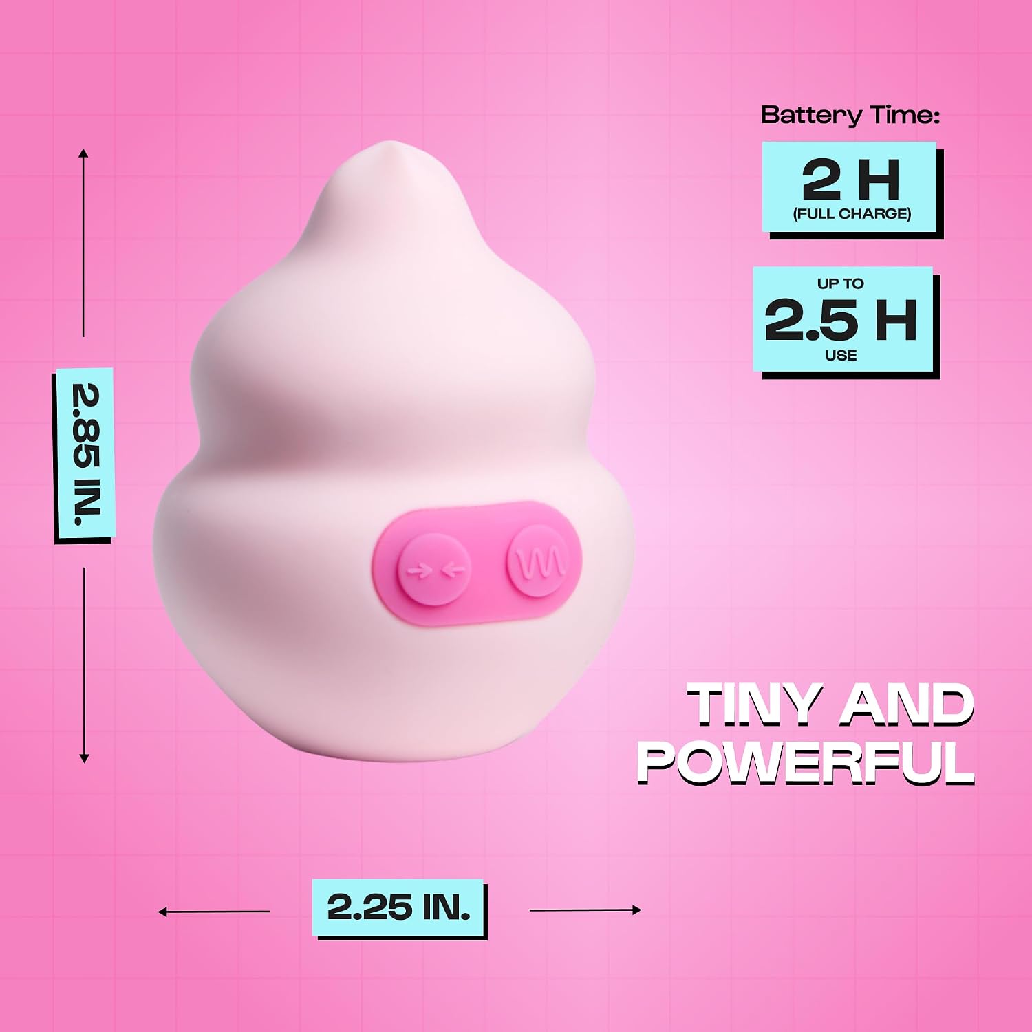 Unbound Squish - Squeeze Control Women's Vibrator - Mini Vibrator for Nipple and Clitoral Stimulation - Personal Massager - Body Safe Adult Toy - Waterproof & USB Rechargeable - Touch Responsive