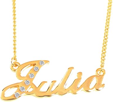 Julia Name Necklace 18K Gold Plated 