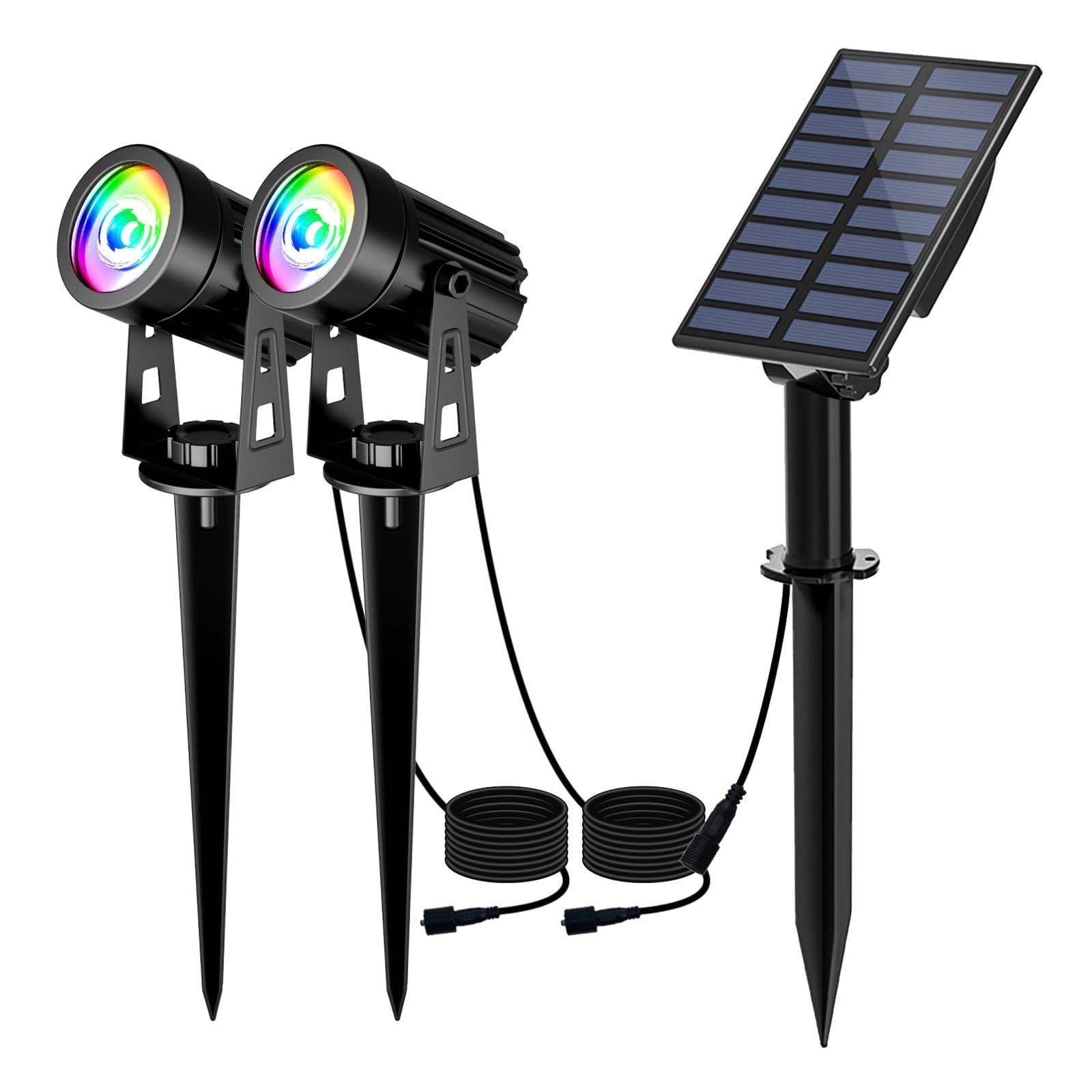 Focos solares LED 3000K/6000K/RGB Luz LED Solar Foco Solar For Exteriores Luz Solar For Jardín Luz Solar For Exteriores IP65 Luz De Energía Solar Impermeable Luz De Pared El ahorro de energía ( Color