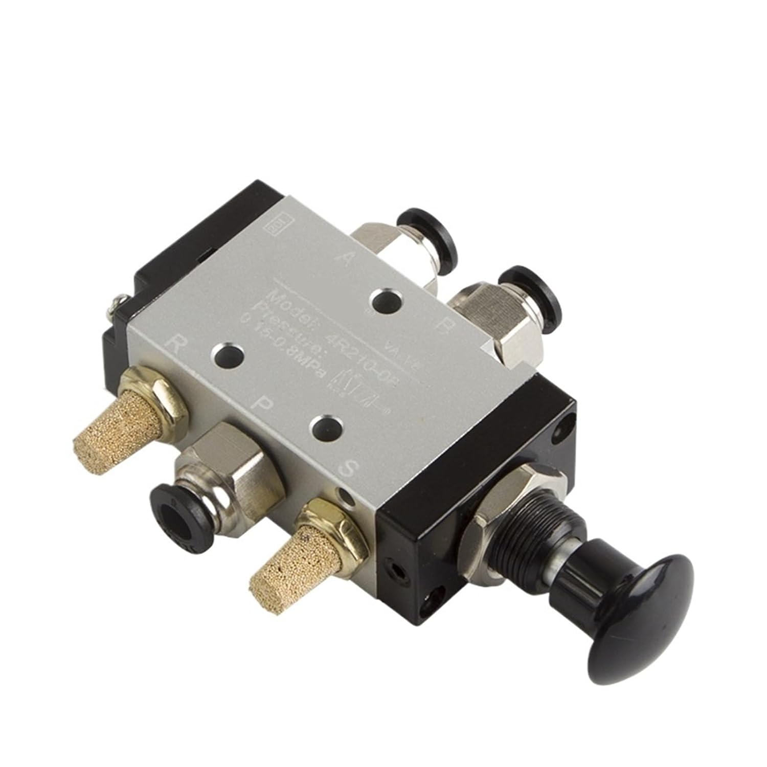 4R210-08 3R210-08 (1 PCS) Pull The Valve Mechanical Valve Pneumatic Switch Two Three-Way 5 Pass Control Cylinder Valve(3R210-08,10mm Fittings)