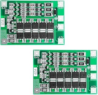 لوحة حماية بطارية ليثيوم ايون 18650 3 اس بـ 2 خلايا وتيار 40 أمبير من 2 قطعة
