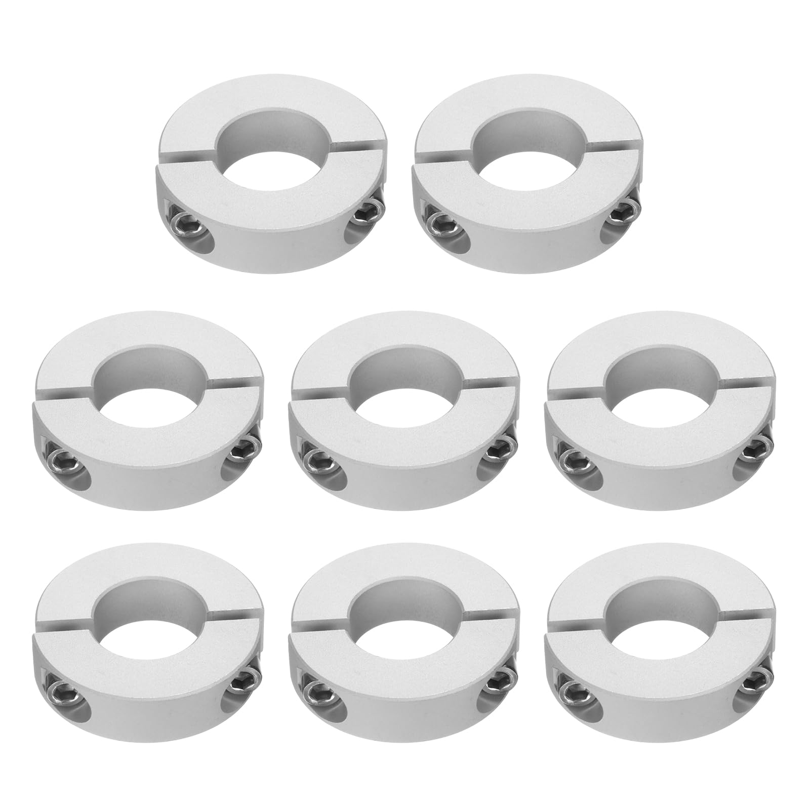 QUARKZMAN 8 Stück Geteilte Klemmringe für Welle, 22mm Bohrung 45mm AD 12mm Breite Stellringe Aluminiumlegierung Gewindestift Wellenkragen