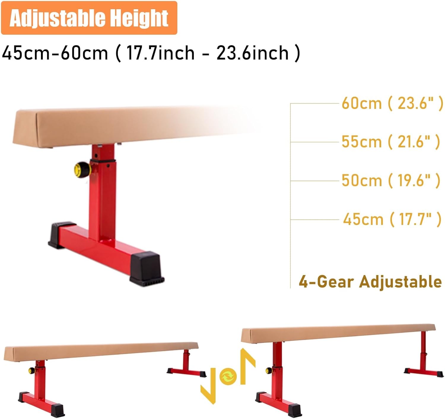 LXLZYXSF 8feet 6.5feet L Balance Beam Adjustable Height, Gymnastic Beam for Kids Teenagers, Gym School Kindergarten Home Sports Equipment, with Anti-Slip Base