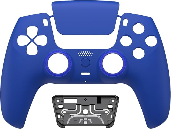 eXtremeRate Luna Re-Design Front Gehäuse für ps5 Controller BDM-010/020/030/040/050 Model, Ersatz Hülle Faceplate&Touchpad&Accent-Ring, Custom integrierend Case Cover für ps5 Controller-Blau - 3
