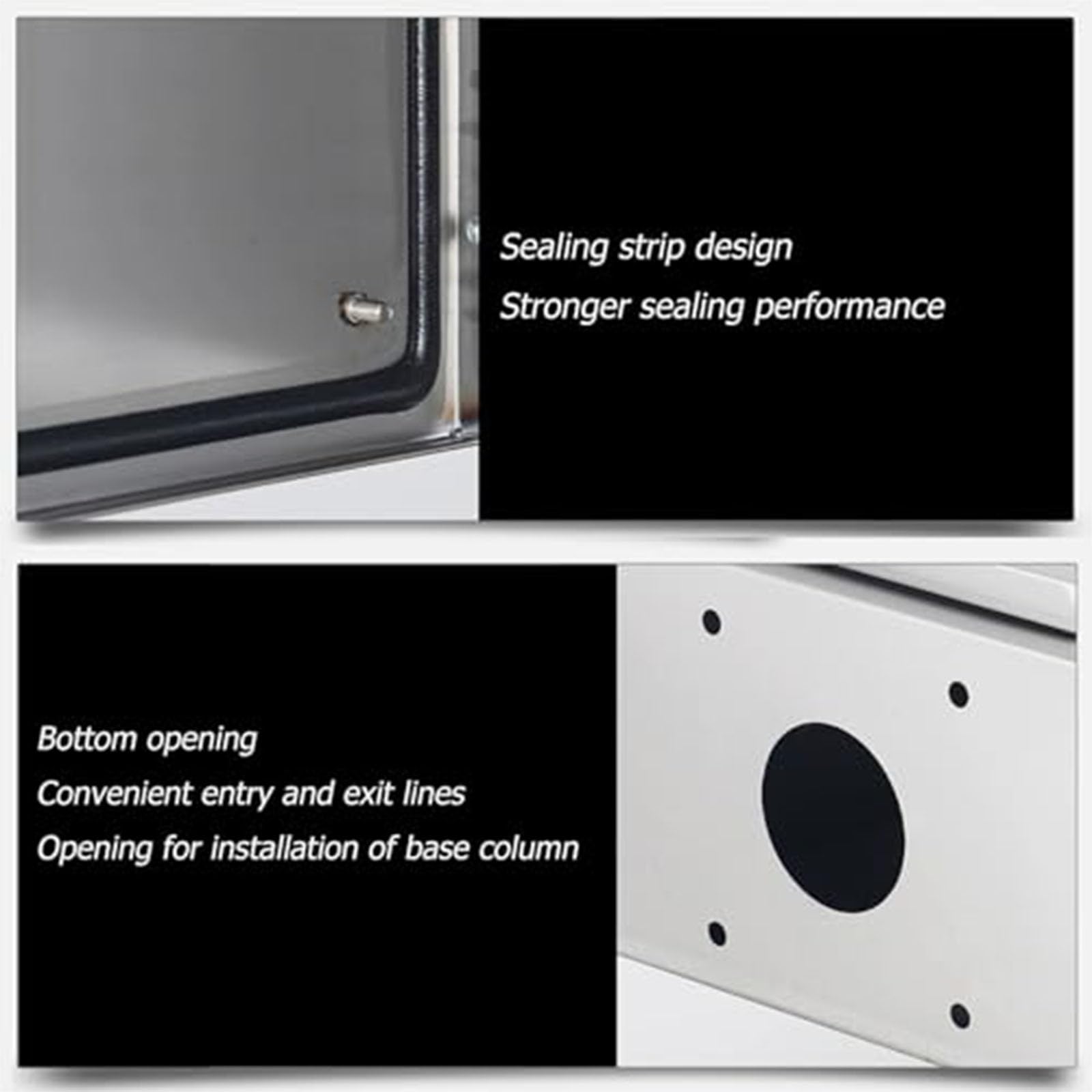 Stromkasten Verteilerkasten Schaltschrank ZäHlerschrank Pol 80 cm hoch | Edelstahlmaterial, Bodenstehend,Ideal für Elektroprojekte im Freien,winddicht,Regenfest,staubdicht und stromfest