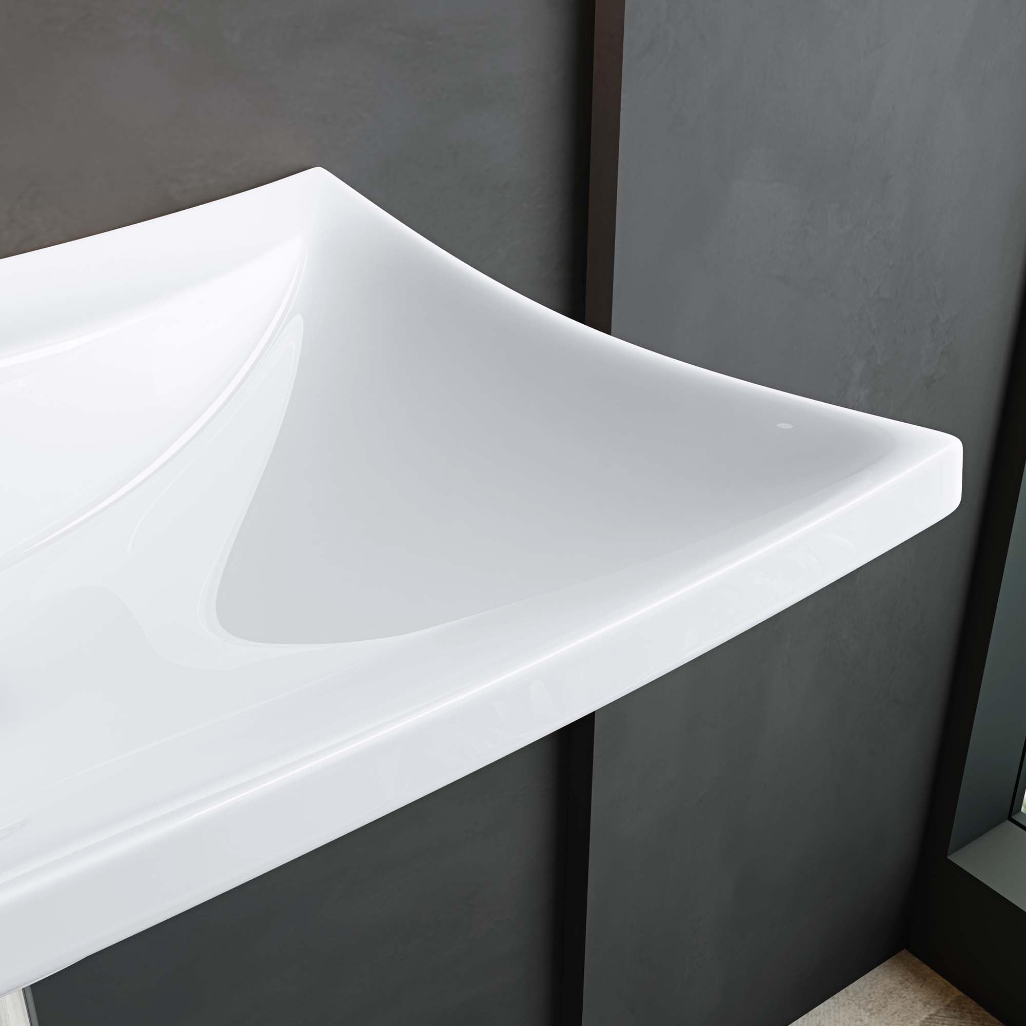 Mai & Mai Lavabo da Appoggio 60.5X44X18cm, Lavandino Bagno Lavabo in Ceramica Nano Rivestimenti inclusi Brüssel709