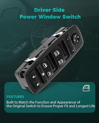 Miniatura 6 de SCITOO Power Master - Interruptor de ventana delantero izquierdo del lado del conductor 2009-2010 para Dodge Ram 1500 Truck Quad Cab/Truck Crew Cab,